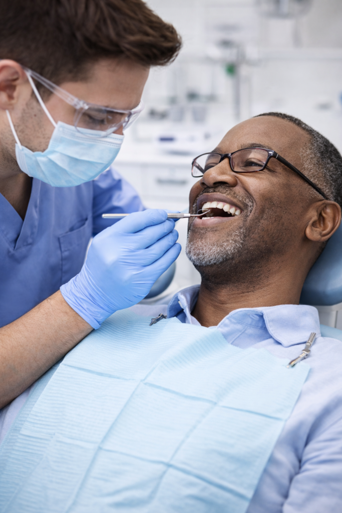 Paciente sonriente en clínica dental de ortodoncia en Bormujos, Aljarafe sevillano