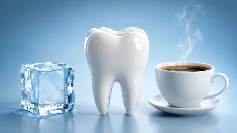 Diente entre hielo y café caliente — sensibilidad dental al frío y al calor