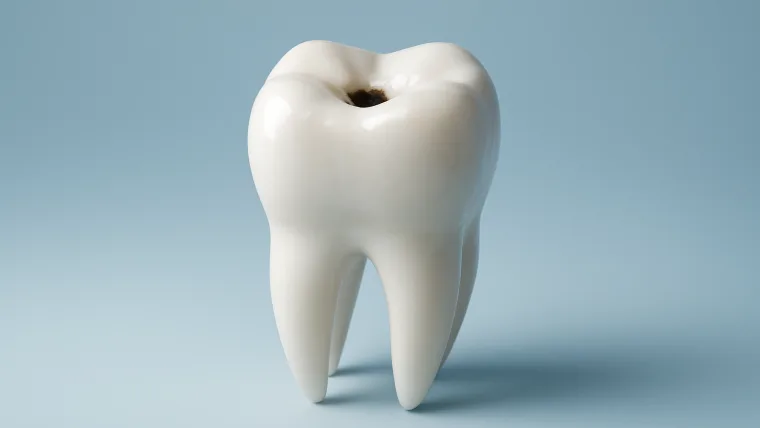Muela con un hueco donde se ha caído un empaste — reparación dental en Bormujos